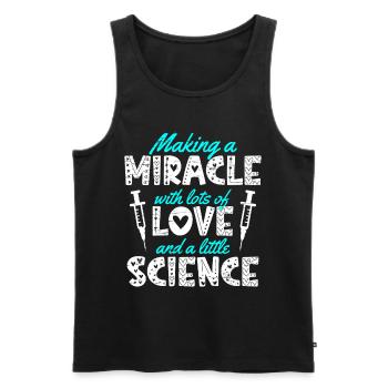 Maman FIV faire un miracle avec amour et science - Débardeur bio Premium Homme - noir - Devant - AI Model Male 178 light (178cm)