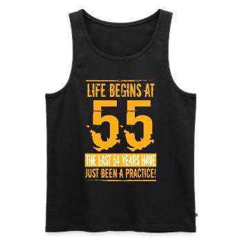 55 birthday man - Men's Premium Organic Tank Top - black - Front - Michal (187cm)