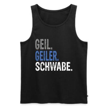 Geil Geiler Schwabe - Männer Premium Bio Tank Top - Schwarz - Vorne - AI Model Male 178 light (178cm)