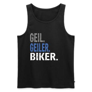 Geil Geiler Biker - Männer Premium Bio Tank Top - Schwarz - Vorne - AI Model Male 178 light (178cm)