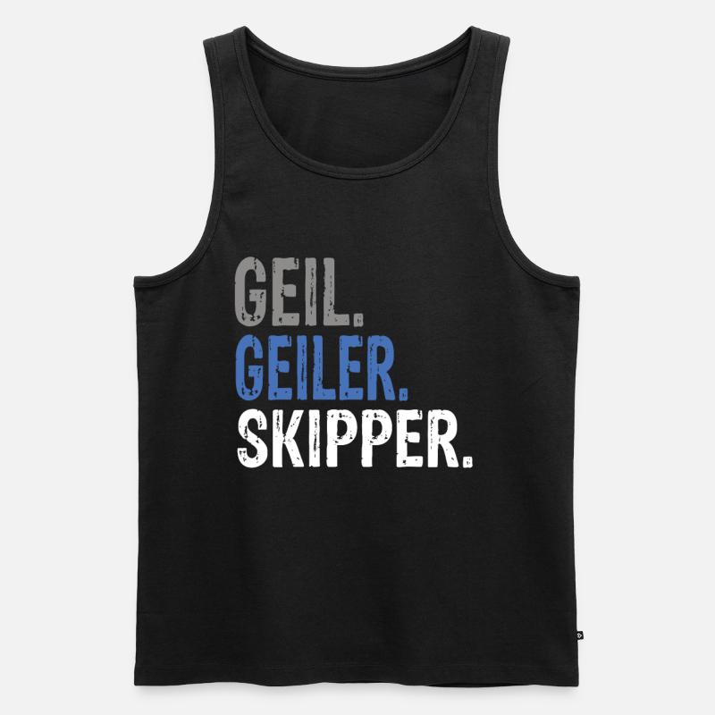 Geil Geiler Skipper - Männer Premium Bio Tank Top - Schwarz