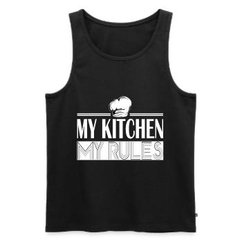 Chef Ma Cuisine Mes Règles Cook Cadeau - Débardeur bio Premium Homme - noir - Devant - Michal (187cm)