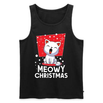 Meowy Christmas Christmas Cat Meow - Men's Premium Organic Tank Top - black - Front - AI Model Male 178 light (178cm)