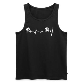 Rennräder Auf EKG Linie - Männer Premium Bio Tank Top - Schwarz - Vorne - Michal (187cm)