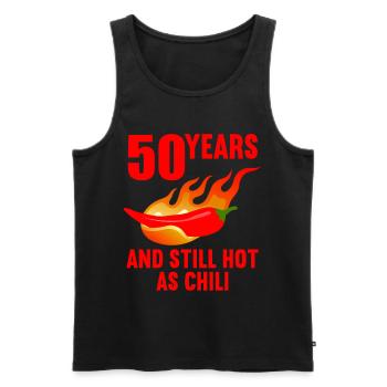 50 years as spicy as chili 50th birthday - Men's Premium Organic Tank Top - black - Front - Michal (187cm)