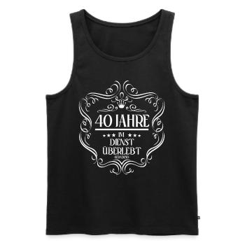 40 Jahre im Dienst 40 Jähriges Dienstjubiläum - Männer Premium Bio Tank Top - Schwarz - Vorne - Michal (187cm)