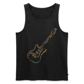 E-Gitarre Illustration Gitarren Lehrer Geschenk - Männer Premium Bio Tank Top - Schwarz - Vorne - AI Model Male 178 light (178cm)