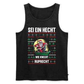 Angeln Weihnachtsmann Angler Weihnachten - Männer Premium Bio Tank Top - Schwarz - Vorne - AI Model Male 178 light (178cm)