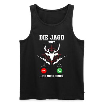 Die Jagd Ruft An Jäger - Männer Premium Bio Tank Top - Schwarz - Vorne - AI Model Male 178 light (178cm)