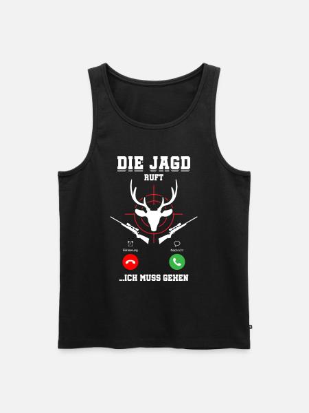 Die Jagd Ruft An Jäger - Männer Premium Bio Tank Top - Schwarz