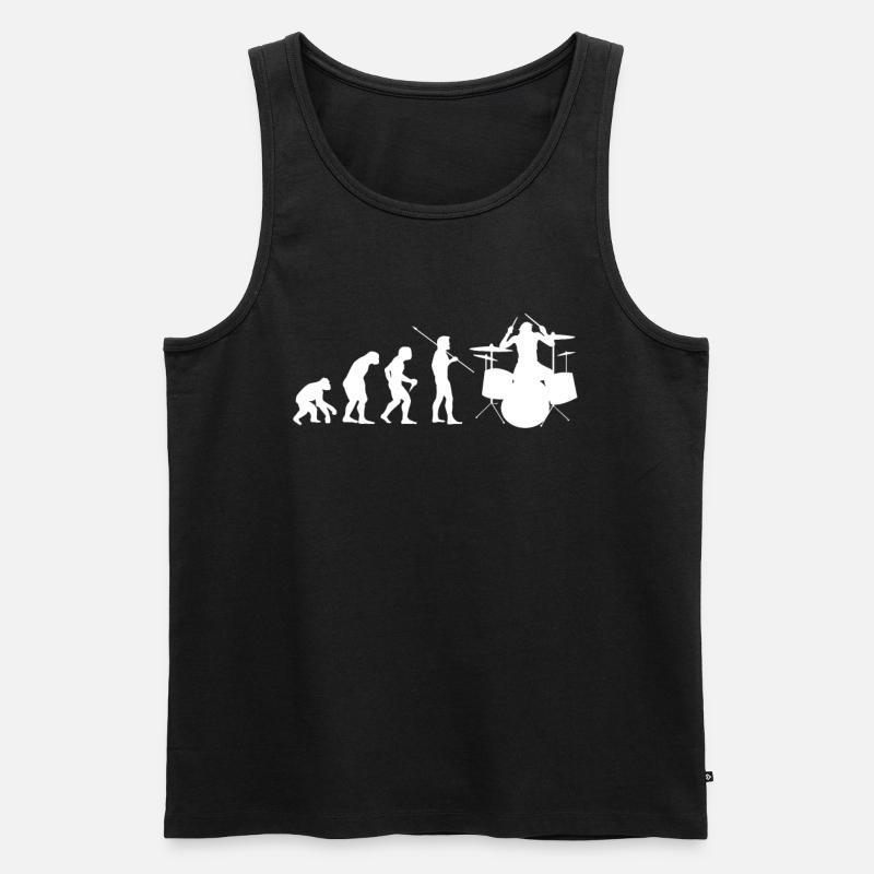 Human Evolution Batteur de tambour - Débardeur bio Premium Homme - noir