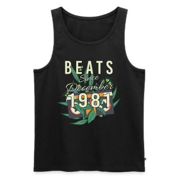 Geschenkidee Retro 1981 Im Dezember - Männer Premium Bio Tank Top - Schwarz - Vorne - AI Model Male 178 light (178cm)