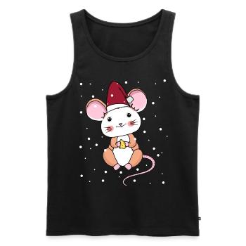Xmas Child Mouse Snowflakes Christmas Christmas - Men's Premium Organic Tank Top - black - Front - Michal (187cm)