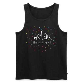 Helau Karneval Fasching Fasnacht Konfetti Geschenk - Männer Premium Bio Tank Top - Schwarz - Vorne - Michal (187cm)
