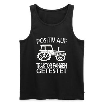 Witzige Landwirtschat, Bauer & Traktor Motive - Männer Premium Bio Tank Top - Schwarz - Vorne - AI Model Male 178 light (178cm)