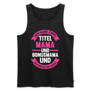 Stiefmutter Muttertag Bonusmama - Männer Premium Bio Tank Top - Schwarz - Vorne - AI Model Male 178 light (178cm)