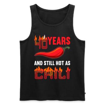 40 years hot as chili 40th birthday - Men's Premium Organic Tank Top - black - Front - Michal (187cm)