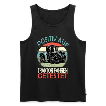 Witzige Landwirtschat, Bauer & Traktor Motive - Männer Premium Bio Tank Top - Schwarz - Vorne - AI Model Male 178 light (178cm)