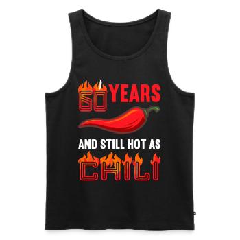 60 years hot as chili 60th birthday - Men's Premium Organic Tank Top - black - Front - Michal (187cm)