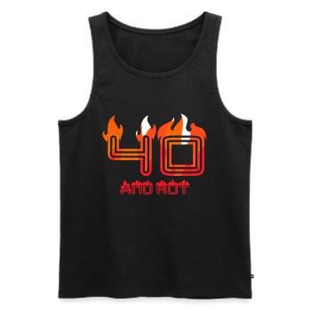 40 years and hot 40th birthday - Men's Premium Organic Tank Top - black - Front - Michal (187cm)