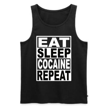 Manger du sommeil Cocaïne Répéter - Débardeur bio Premium Homme - noir - Devant - AI Model Male 178 light (178cm)