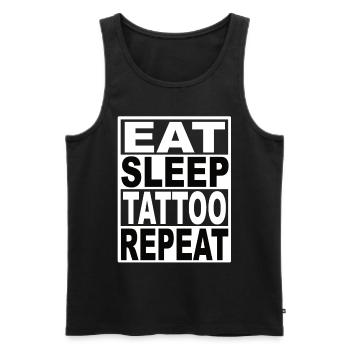 Manger le tatouage de sommeil Répéter - Débardeur bio Premium Homme - noir - Devant - Michal (187cm)