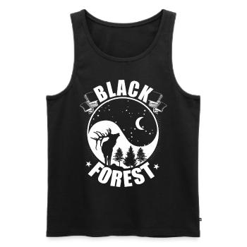 Black Forest Deer Antlers Yin Yang - Men's Premium Organic Tank Top - black - Front - AI Model Male 178 light (178cm)