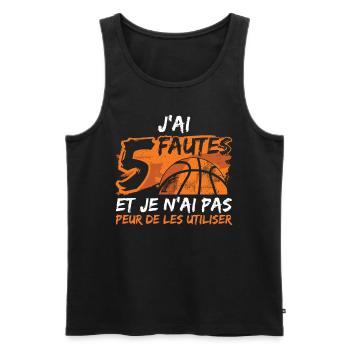 Joueur de Basket Basketteuse Basketball Basketteur - Débardeur bio Premium Homme - noir - Devant - Michal (187cm)