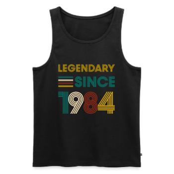 Vintage Legendary since 1984 Geburtstag - Männer Premium Bio Tank Top - Schwarz - Vorne - AI Model Male 178 light (178cm)