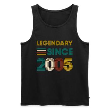 Vintage Légendaire depuis 2005 anniversaire - Débardeur bio Premium Homme - noir - Devant - Michal (187cm)
