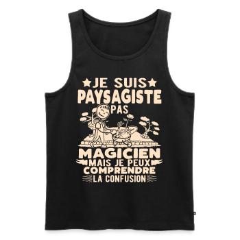 Drôle Paysagiste Paysage Jardinier Paysagiste - Débardeur bio Premium Homme - noir - Devant - Michal (187cm)