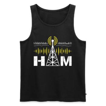 Amateur Radio Ham Radio Operator - Men's Premium Organic Tank Top - black - Front - AI Model Male 178 light (178cm)