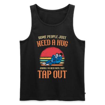 BJJ Brazilian Jiu Jitsu Jiu Jitsu Fighter - Men's Premium Organic Tank Top - black - Front - Michal (187cm)