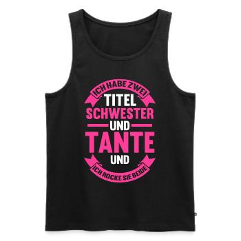 Patentante Schwester Tante - Männer Premium Bio Tank Top - Schwarz - Vorne - Michal (187cm)