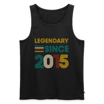 Vintage Legendary since 2015 Geburtstag - Männer Premium Bio Tank Top - Schwarz - Vorne - AI Model Male 178 light (178cm)