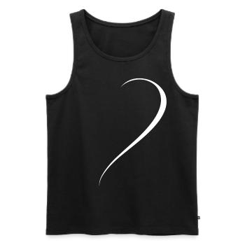 Half White Heart - Men's Premium Organic Tank Top - black - Front - AI Model Male 178 light (178cm)