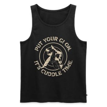 BJJ Brazilian Jiu Jitsu Jiu Jitsu Fighter - Men's Premium Organic Tank Top - black - Front - Michal (187cm)