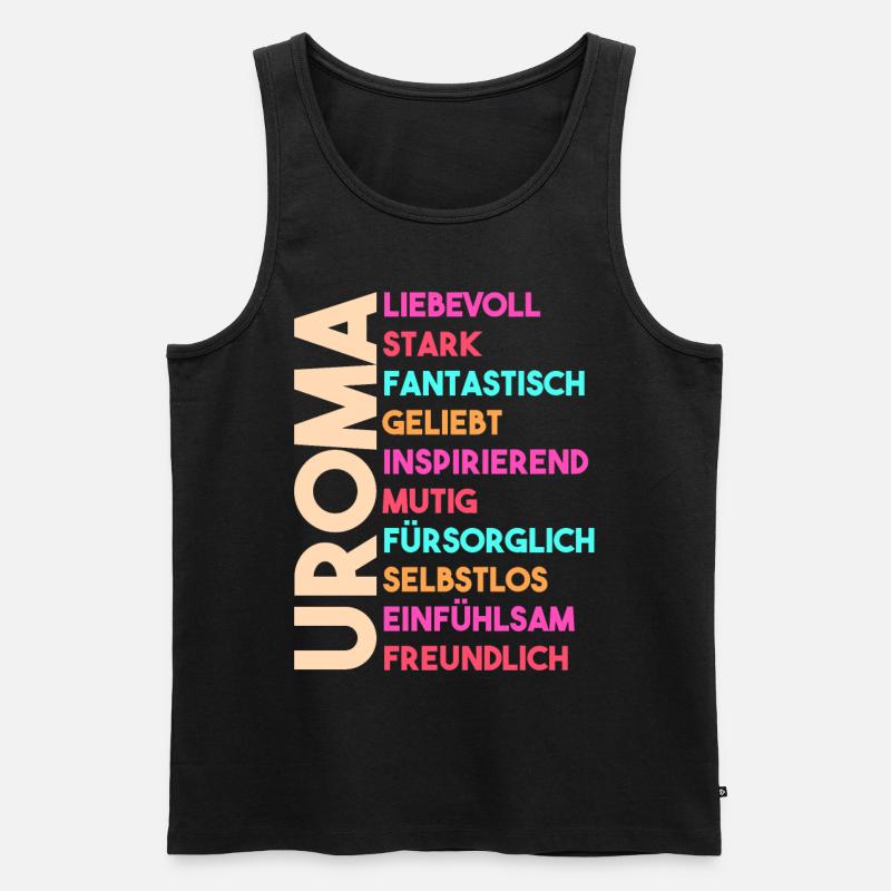 Urgroßmutter Uroma - Männer Premium Bio Tank Top - Schwarz