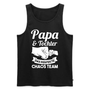 Papa und Tochter - Männer Premium Bio Tank Top - Schwarz - Vorne - Michal (187cm)