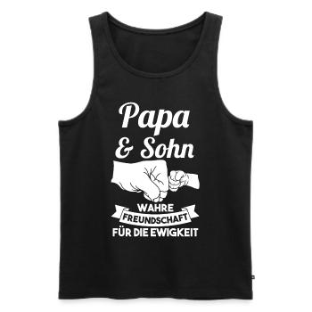 Papa und Sohn - Männer Premium Bio Tank Top - Schwarz - Vorne - Michal (187cm)