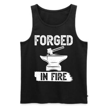 Schmied Schmiede - Männer Premium Bio Tank Top - Schwarz - Vorne - AI Model Male 178 light (178cm)