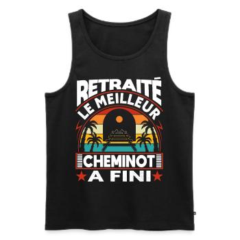 Retraitée Cheminot Conducteur De Train Cheminot - Débardeur bio Premium Homme - noir - Devant - Michal (187cm)