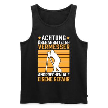 Überarbeiteter Vermessungstechniker Vermesser - Männer Premium Bio Tank Top - Schwarz - Vorne - AI Model Male 178 light (178cm)