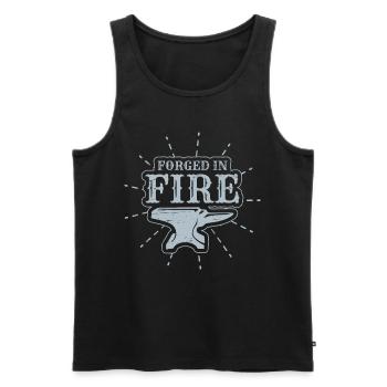 Blacksmith Forged In Fire - Men's Premium Organic Tank Top - black - Front - AI Model Male 178 light (178cm)