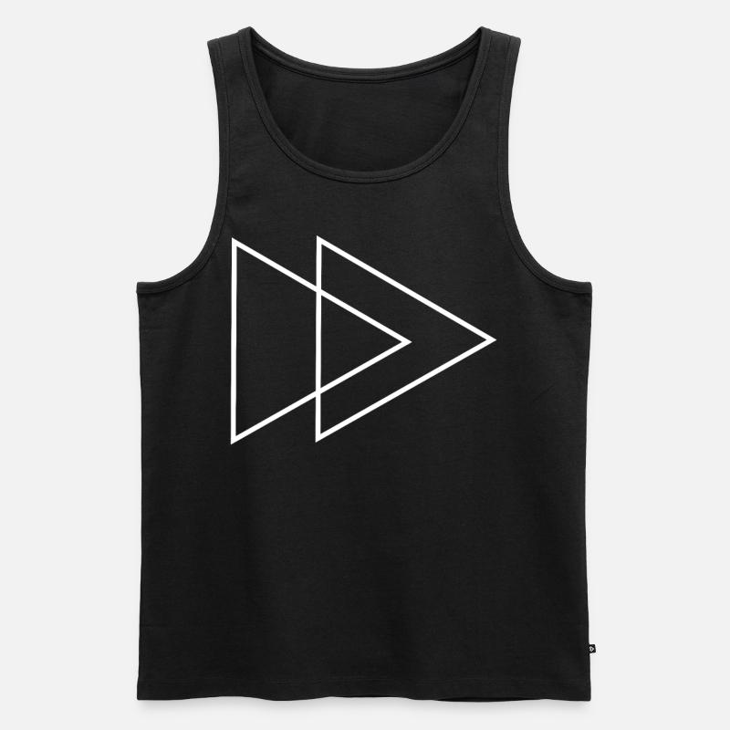 Double Triangle Blanc - Débardeur bio Premium Homme - noir