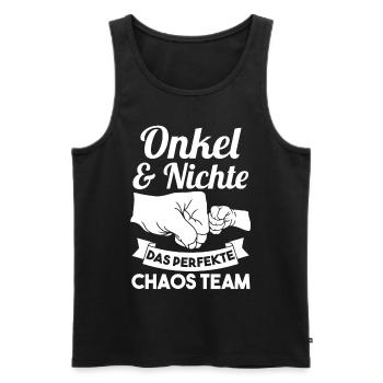 Onkel und Nichte - Männer Premium Bio Tank Top - Schwarz - Vorne - Michal (187cm)