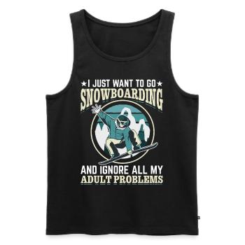 Snowboarding Snowboard Freestyle Snowboarder - Men's Premium Organic Tank Top - black - Front - AI Model Male 178 light (178cm)