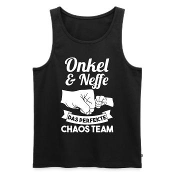 Onkel und Neffe - Männer Premium Bio Tank Top - Schwarz - Vorne - Michal (187cm)