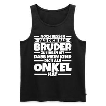 Bruder Onkel - Männer Premium Bio Tank Top - Schwarz - Vorne - AI Model Male 178 light (178cm)