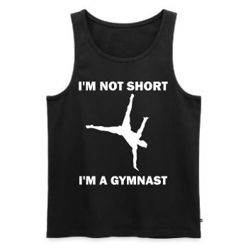 Gymnastique - Je ne suis pas court Je suis gymnaste - Débardeur bio Premium Homme - noir - Devant - Michal (187cm)